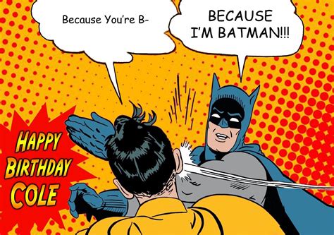 POP ART Batman Robin SPOOF slap meme PERSONNALISED HAPPY BIRTHDAY Greeting CARD | eBay