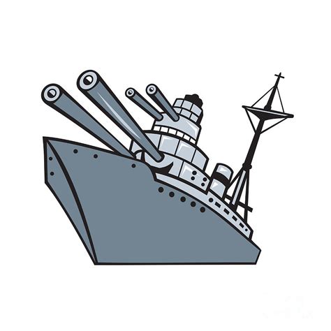 Cartoon Ww2 Battleship