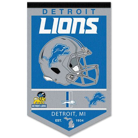 Detroit Lions History Heritage Logo Banner - State Street Products