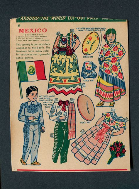 Vintage Kelloggs Krumbles Mexico Around The World Paper Dolls Uncut D456 | eBay | Paper dolls ...