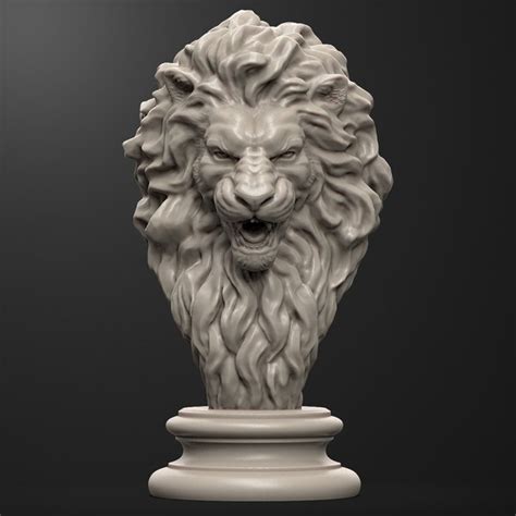 Lion Head Sculpture 3d Print Model 3D Print Model | ubicaciondepersonas ...