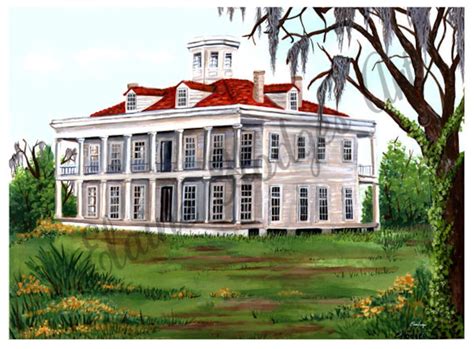 Southern Plantation Home Ruins Art Print From Original Artwork - Etsy