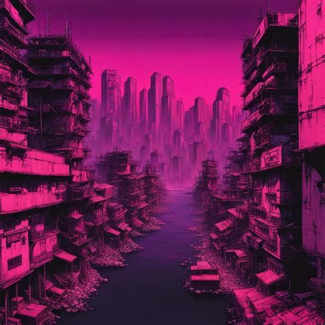 synthwave fantasy, Kowloon city, dark passageways, cyberpunk, apocalyptical - AI Generated ...