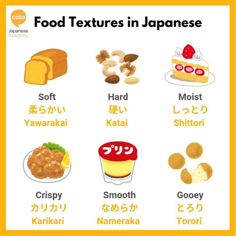 Food Textures in Japanese | Japanese language learning, Japanese ...