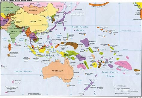 Map of southeast asia and south pacific