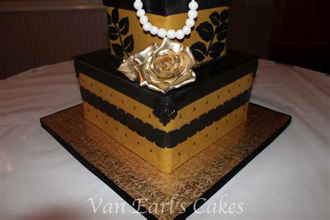 Van Earl's Cakes: 50th Gold and Black Birthday Cake