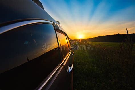 A road car sunset stock photo. Image of sports, rural - 110206564