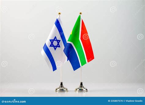 State Flags of Israel and South Africa on a Light Background. Stock ...