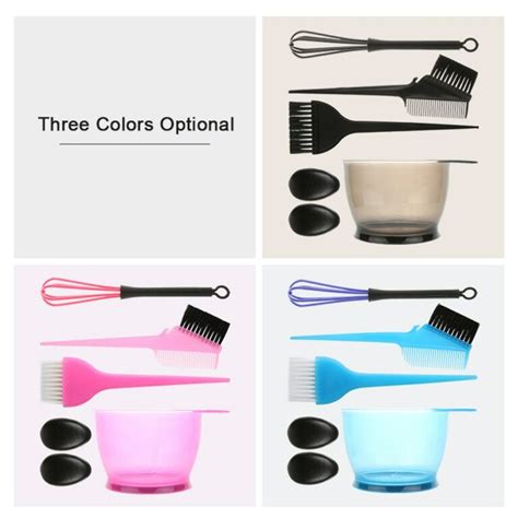 5PCS Hair Dye Color Brush Bowl Set with Ear Caps Dye Mixer Hair Tint Dying Coloring Applicator ...