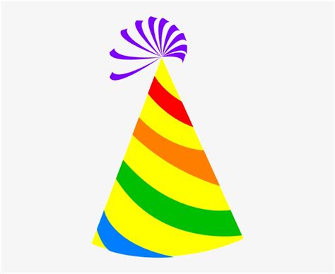 Rainbow Party Hat Yellow Clip Art - Small Hat Transparent Background ...