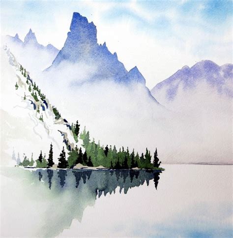 Image result for simplistic watercolor mountains #OilPainting | Watercolor landscape paintings ...