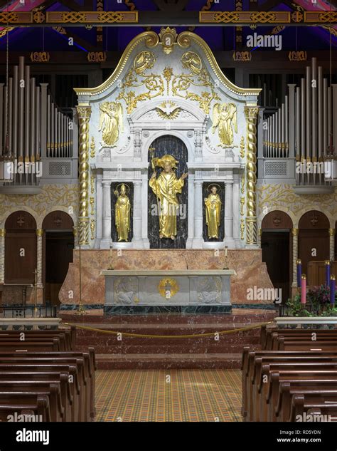 Interior of the Cathedral Basilica of St. Augustine on Cathedral Place in St. Augustine, Florida ...