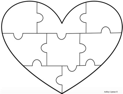 Free Printable Heart Puzzle Template