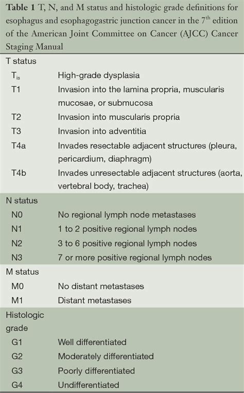 Staging Of Esophageal Cancer