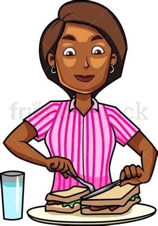 Black Woman Preparing Breakfast Cartoon Vector Clipart - FriendlyStock