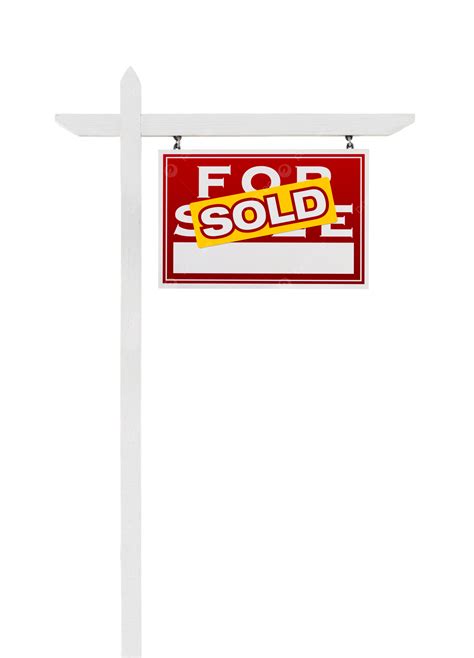 White Background Isolated Real Estate Sign In Right Direction With, On White, Isolated On White ...