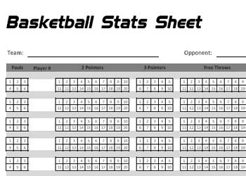 Basketball Stat Sheet