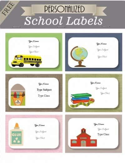 Free Kids School Labels | Customize online & Print at home