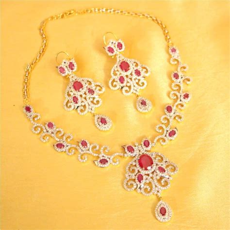 Artificial American Diamond Jewellery necklace ~ South India Jewels