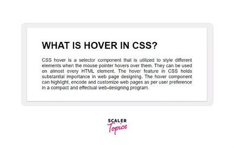 What is the :hover Selector in CSS? - Scaler Topics