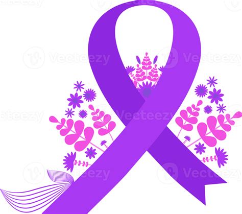 cancer purple ribbon design element 15130132 PNG