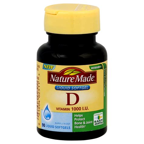 Nature Made Vitamin D, 1000 IU, Liquid Softgels, 90 softgels - Health & Wellness - Vitamins ...