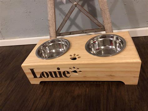 Custom Pet Bowl Holder Comes With Stainless Steel Bowls | Etsy ...