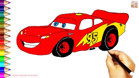 HOW TO DRAW EASY LIGHTNING MCQUEEN FROM CARS CARTOON STEP BY STEP ! KIDS DRAWING BOOK - YouTube