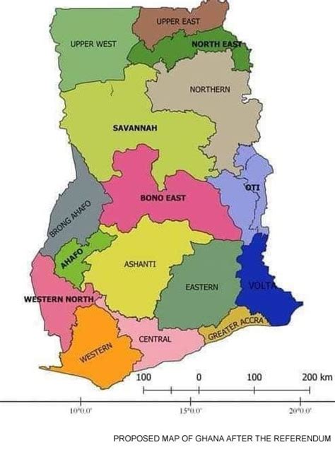 Ghana Regions map updated after referendum(6 new regions created ...