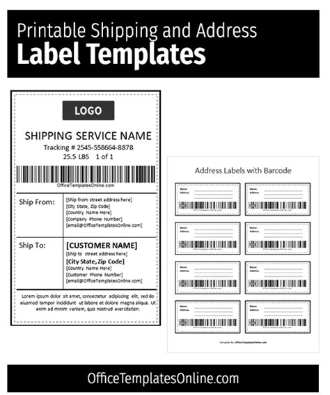 Best MS Word Printable Shipping and Address Label Templates