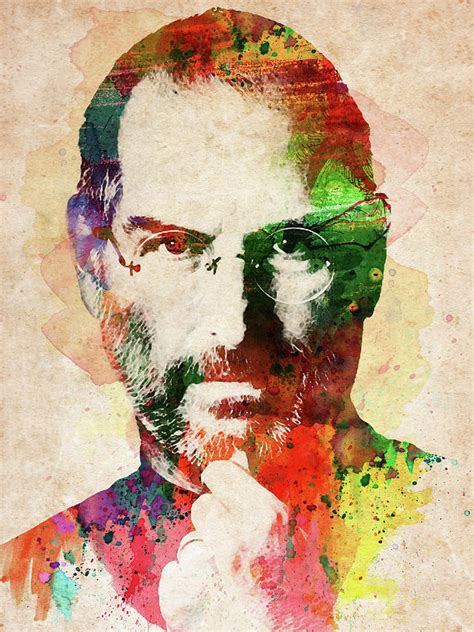 Steve Jobs Colorful Portrait Digital Art by Mihaela Pater