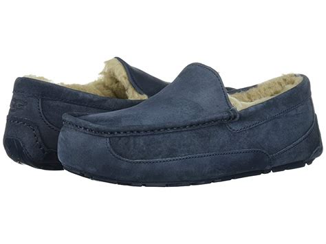 UGG Ascot (New Navy/New Navy Suede) Men's Slippers | Slippers.com ...