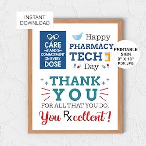 Pharmacy Tech Day Sign Printable / Pharmacy Technician Day - Etsy