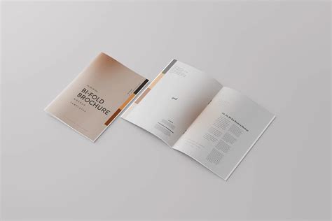 Bi-Fold Multiple Pages Brochure Mockups - Mockup Free