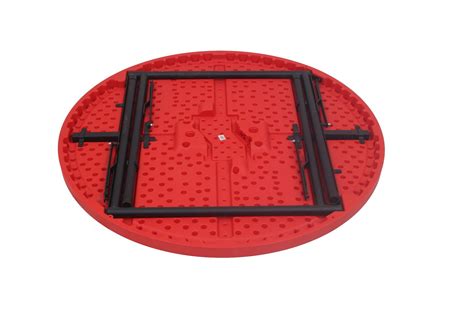 Plastic Supreme Round Folding Table In Red And Brown Color For Cafes, Rs 3232 /piece | ID ...