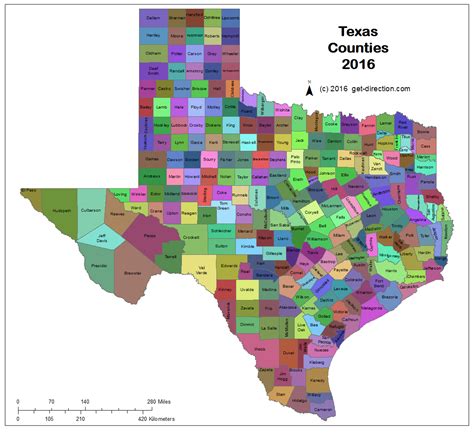 Printable Texas Counties Map