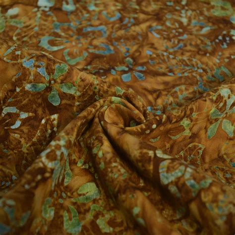 Brown Floral Batik Fabric | Livingstone Textiles | Dress and Craft Making