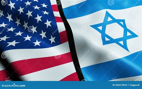 Israel and USA Merged Flag Together a Concept of Realations Stock ...