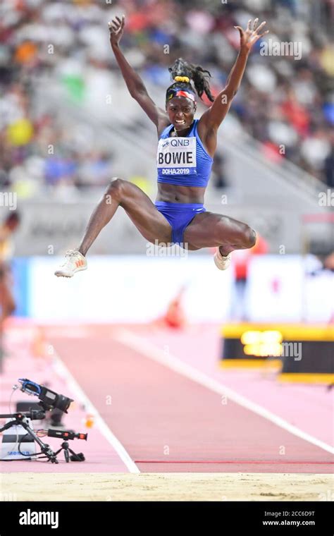 Tori Bowie (USA). Long Jump women final. IAAF World Athletics Championships, Doha 2019 Stock ...