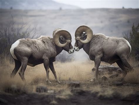 Bighorn Sheep preparing for battle | Unreal Images - Free AI Generated Images & Photos