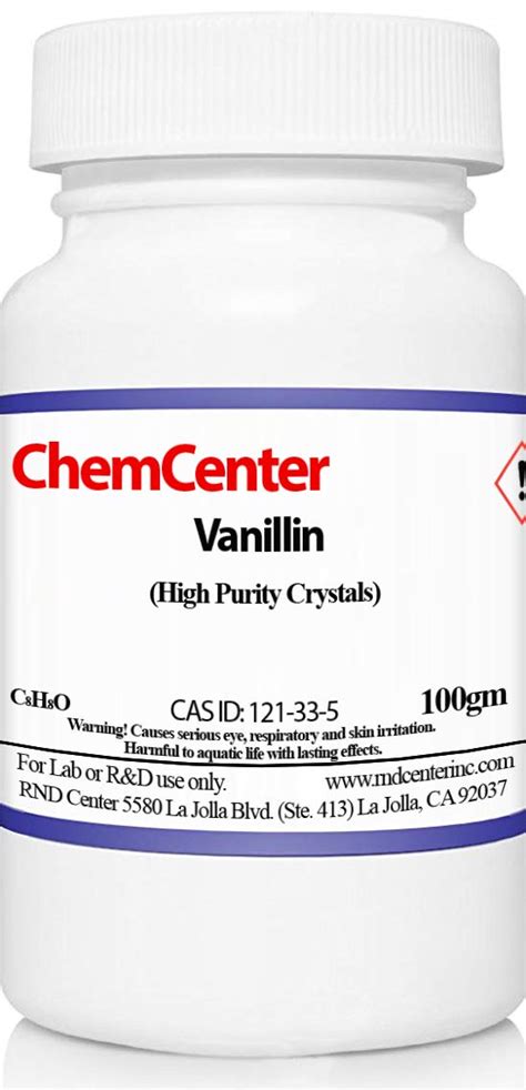 Vanillin, Crystals/Powder, 99% Minimum, 100 Grams: Amazon.com: Industrial & Scientific