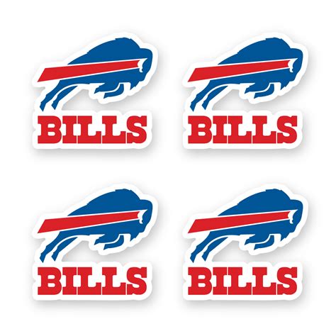 Buffalo Bills Mascot Logo Stickers Set of 4 by 3 in Die Cut - Inspire Uplift