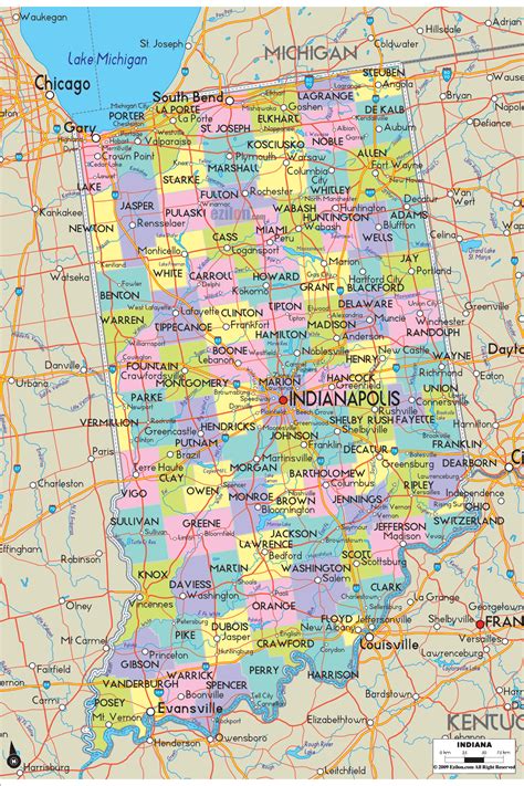 Indiana Counties Map With Cities - Florida Gulf Map