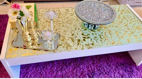 DIY UGLY COFFEE TABLE TRANSFORMATION | DIY GOLD GLASS TOP COFFEE TABLE - YouTube