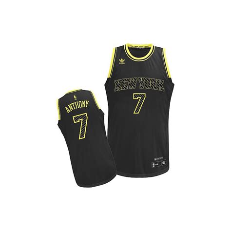 Men's New York Knicks Carmelo Anthony Swingman Black Electricity Fashion Adidas Jersey