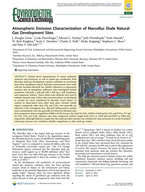 Drexel University Study on Air Quality Near Marcellus Shale Drilling ...