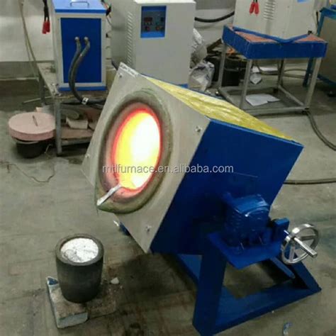 Laboratory Induction Mini Melting Iron Furnace 30kg 20kg Tilting Rotary Melting Furnace ...