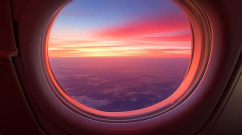 Premium AI Image | A view of a sunset through an airplane window