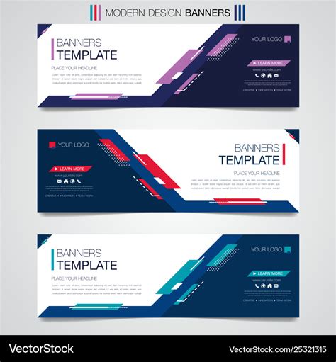 Abstract horizontal business banner template Vector Image