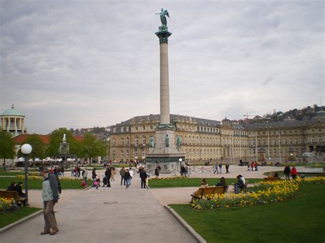 Historical Castle, Downtown Stuttgart, Germany. I love the seasonal ice-skating course they set ...